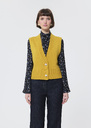Gilet Gilles jaune citron en laine et alpaga Blush, Jaune citron TARA JARMON