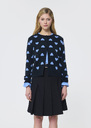 Gilet Gilma bleu nuit en jacquard coeurs Nuit TARA JARMON