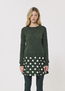 Gilet Ginno vert en laine merinos Cafe au lait, Gris chine, Vert TARA JARMON