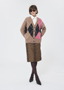 Gilet Gloria beige motif jacquard en laine merinos Taupe TARA JARMON