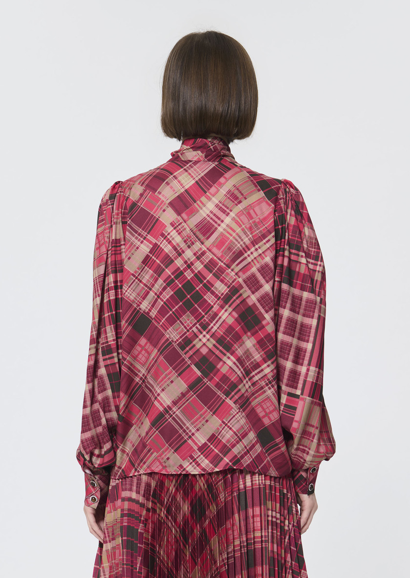 Chemise Candya rose imprimé écossais Framboise TARA JARMON