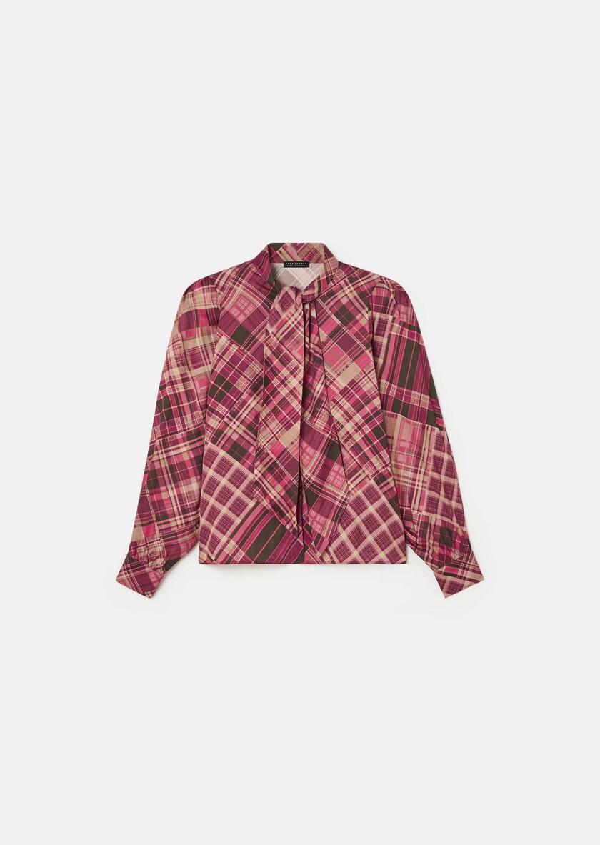 Chemise Candya rose imprimé écossais Framboise TARA JARMON