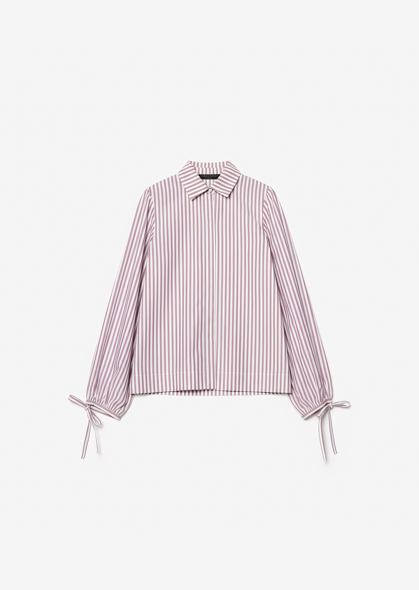 Chemise Calyette rose à rayures en popeline Bois de rose TARA JARMON