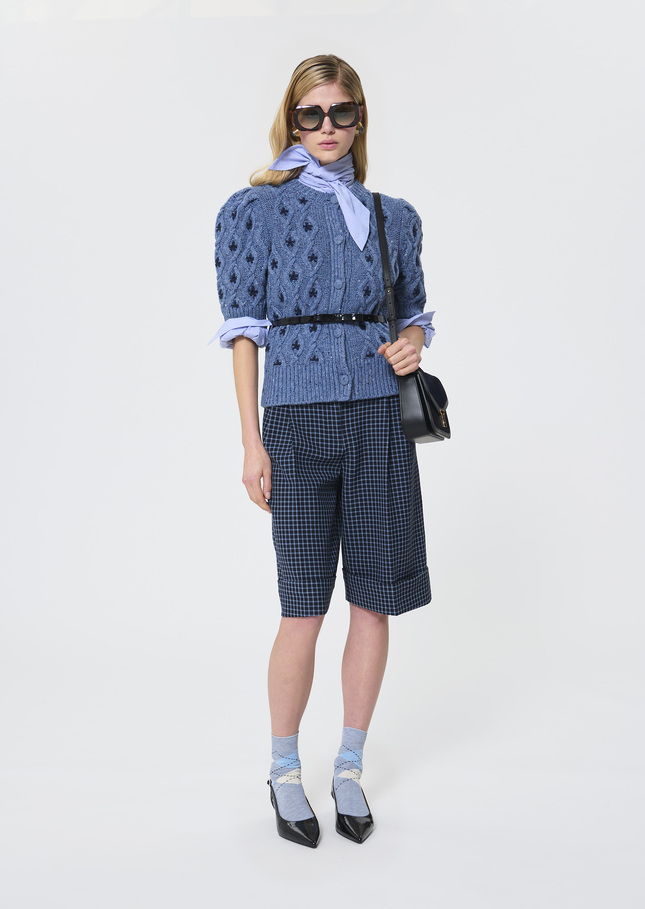 Gilet Georges bleu nuit en maille boutonnée Nuit TARA JARMON
