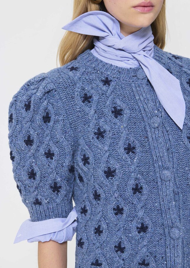 Gilet Georges bleu nuit en maille boutonnée Nuit TARA JARMON