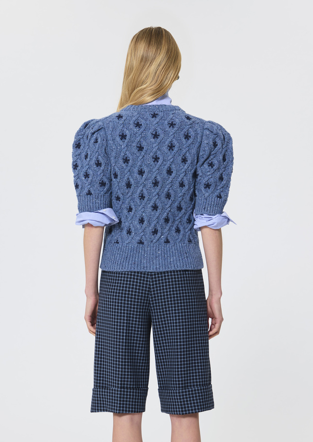 Gilet Georges bleu nuit en maille boutonnée Nuit TARA JARMON