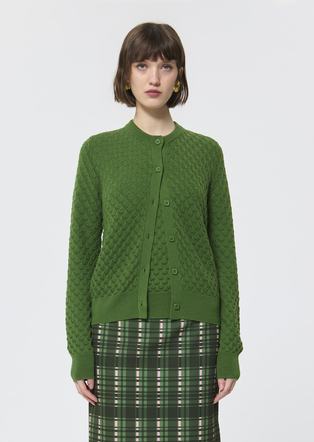 Gilet Gerty vert en laine merinos Cactus TARA JARMON