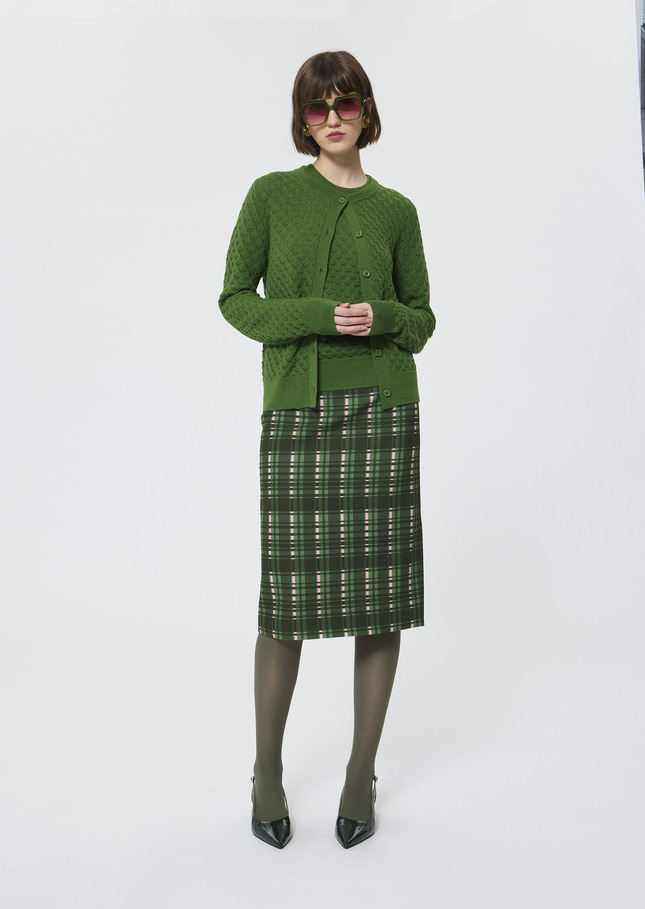 Gilet Gerty vert en laine merinos Cactus TARA JARMON