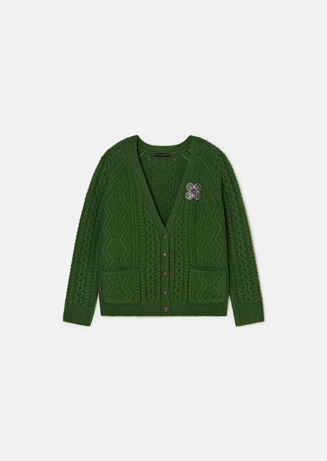 Gilet Greg vert en laine Cactus TARA JARMON