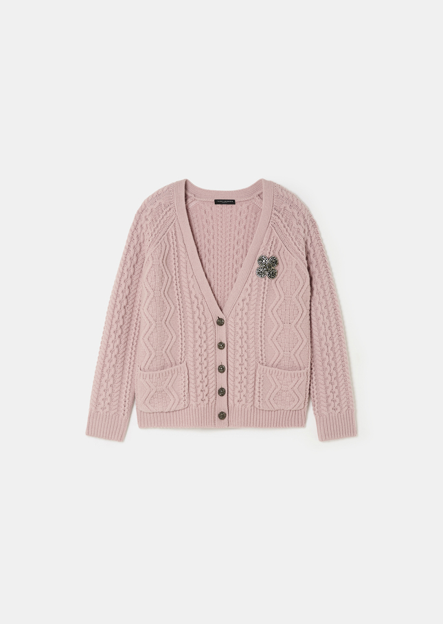 Gilet Greg rose pâle en laine Blush TARA JARMON