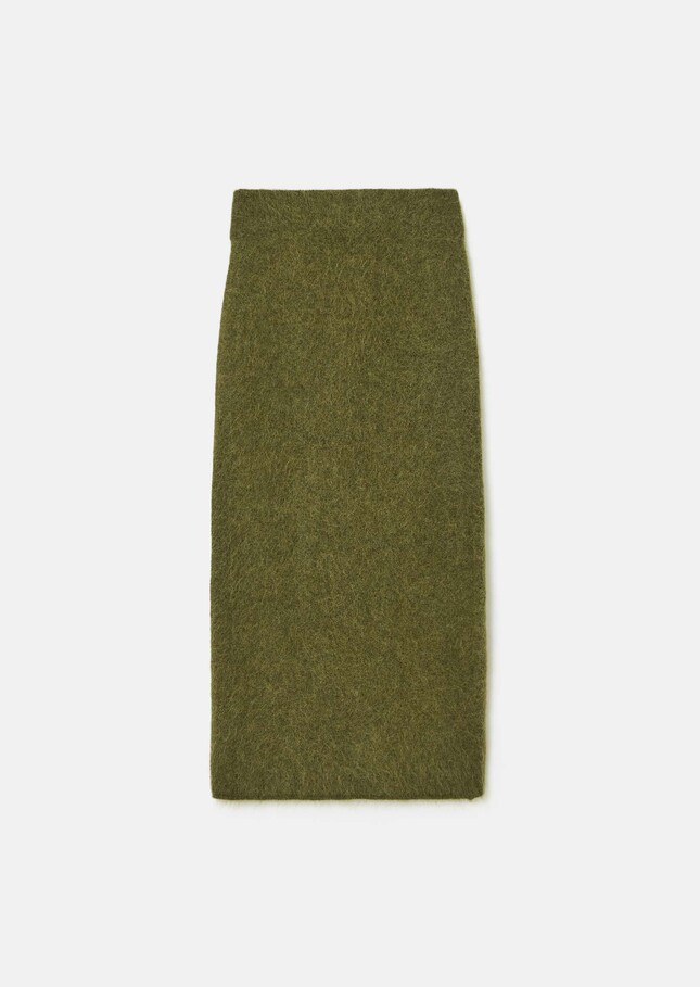 Jupe Janna verte en alpaga brossé Vert TARA JARMON