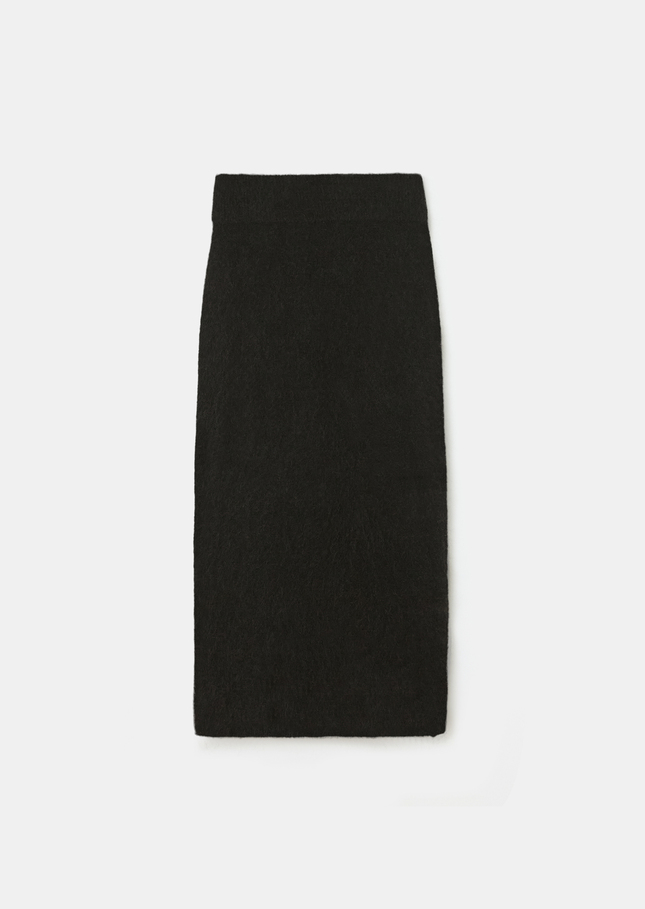 Jupe Janna noire en alpaga brossé Noir TARA JARMON