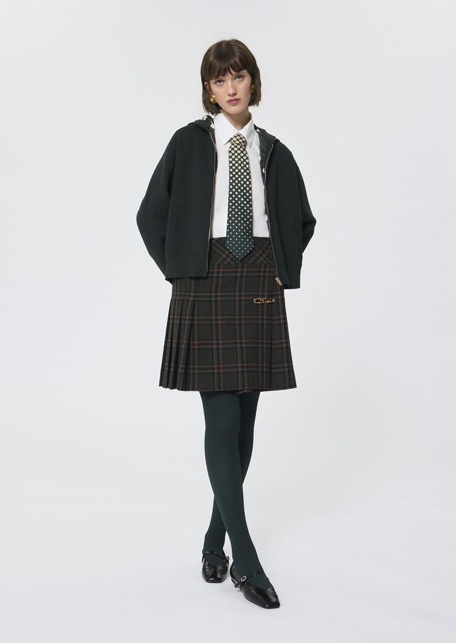 Jupe Jannie verte à carreaux Vert anglais TARA JARMON