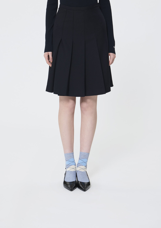 Jupe Jeanne bleu nuit en laine froide Nuit TARA JARMON