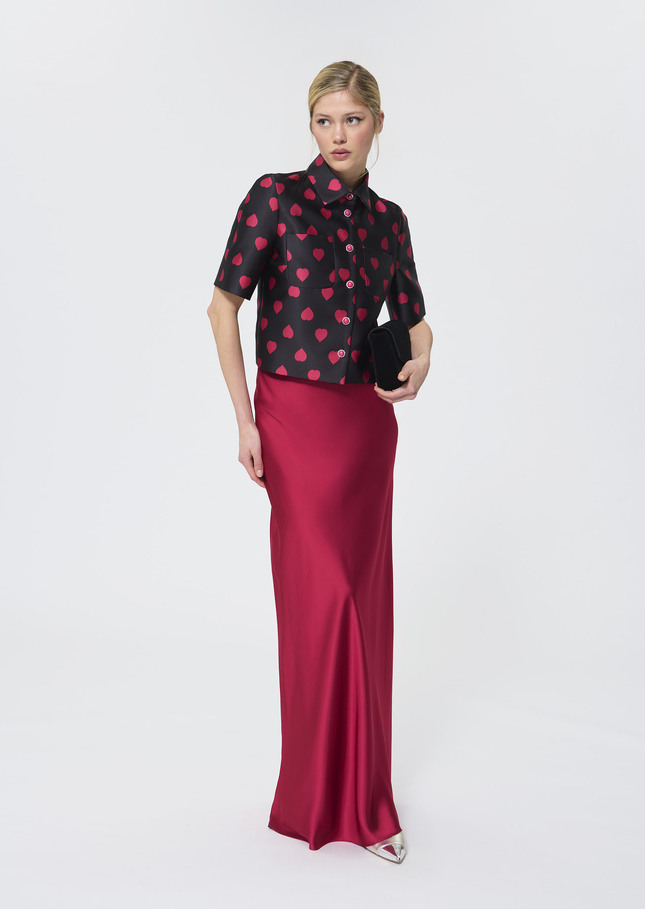 Jupe Jesta rouge en satin Grenat TARA JARMON