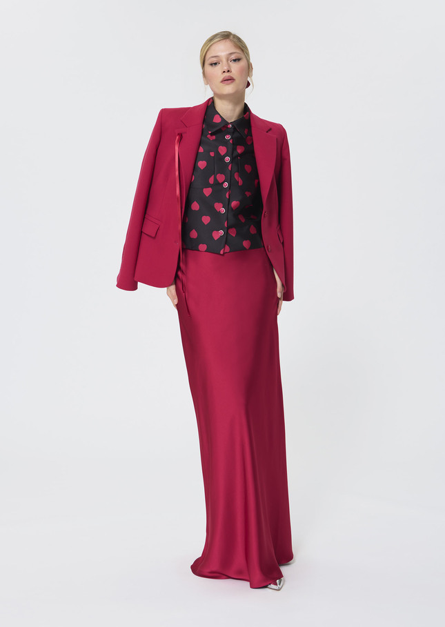 Jupe Jesta rouge en satin Grenat TARA JARMON