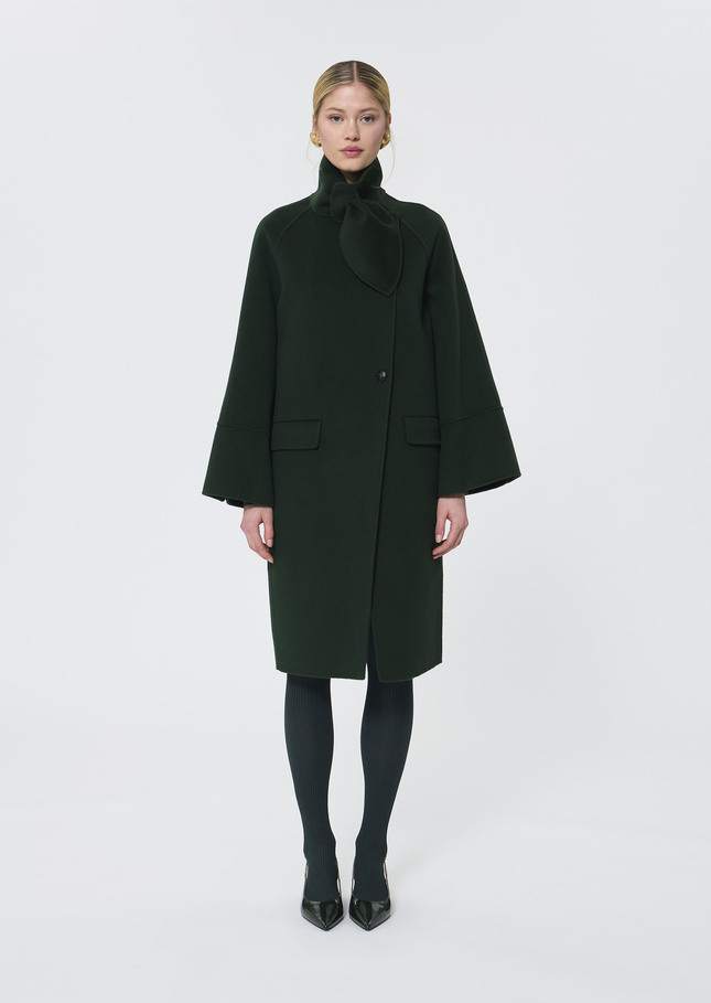 Manteau Mocca vert en laine double face Vert anglais TARA JARMON