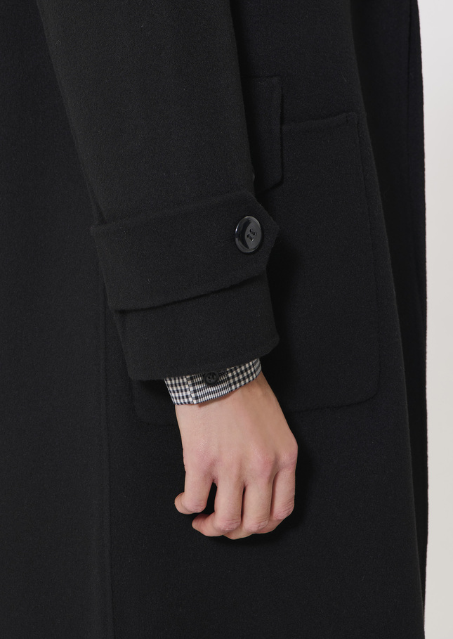 Manteau Maeline noir en laine double face Noir TARA JARMON