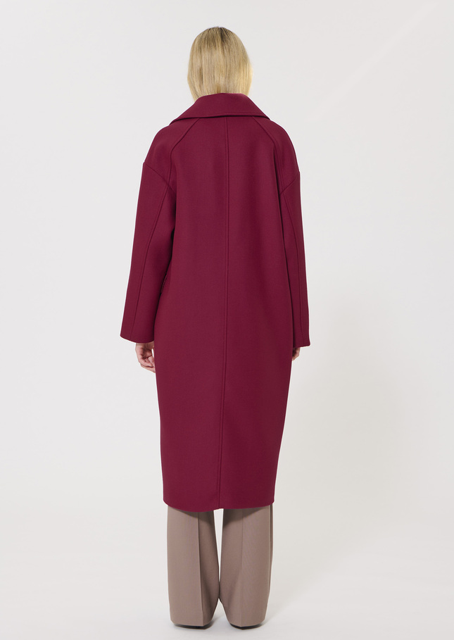 Manteau Milo rouge en drap de lain Grenat TARA JARMON