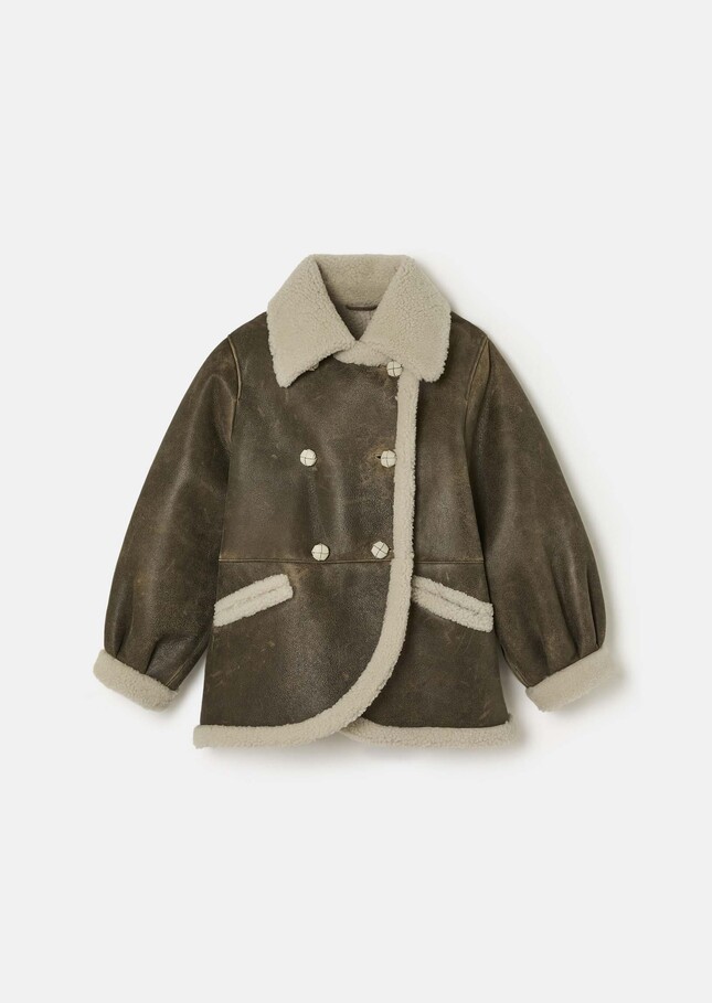 Manteau Misha marron en peau lainée Chocolat TARA JARMON