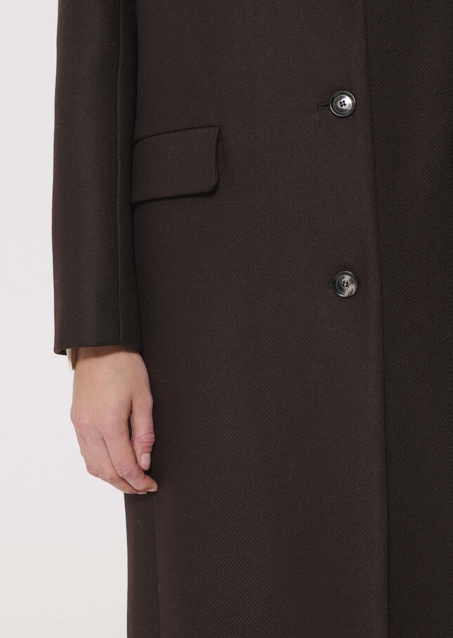 Manteau Matthew marron en drap de laine Chocolat TARA JARMON