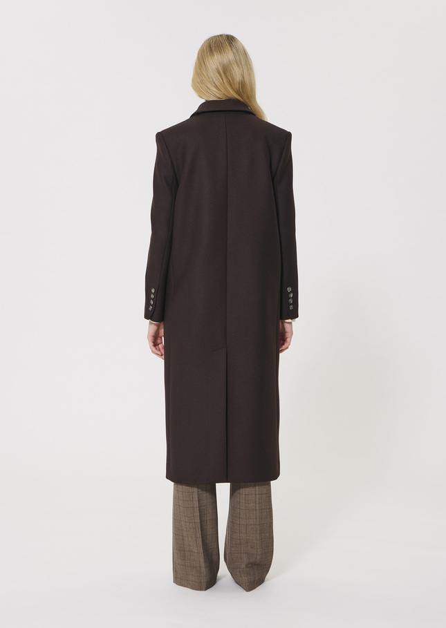 Manteau Matthew marron en drap de laine Chocolat TARA JARMON