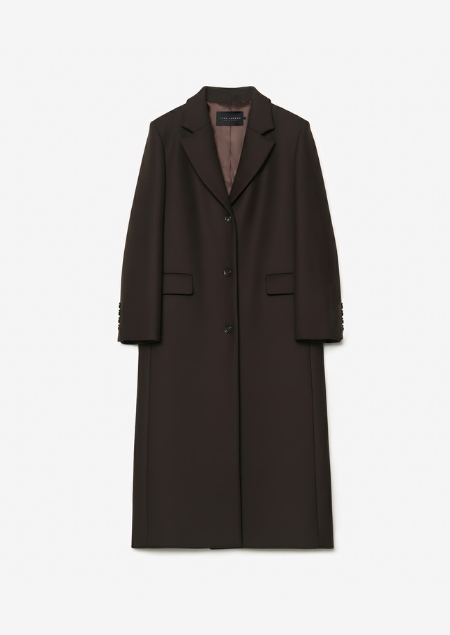Manteau Matthew marron en drap de laine Chocolat TARA JARMON