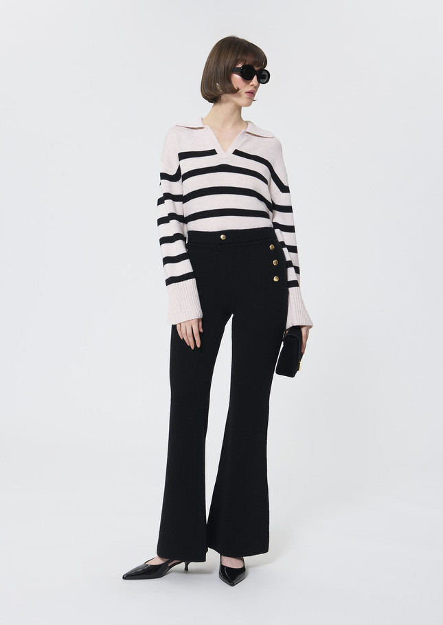Pantalon Palomino noir en laine bouclette Noir TARA JARMON