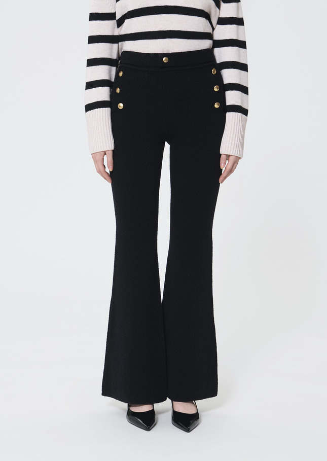 Pantalon Palomino noir en laine bouclette Noir TARA JARMON