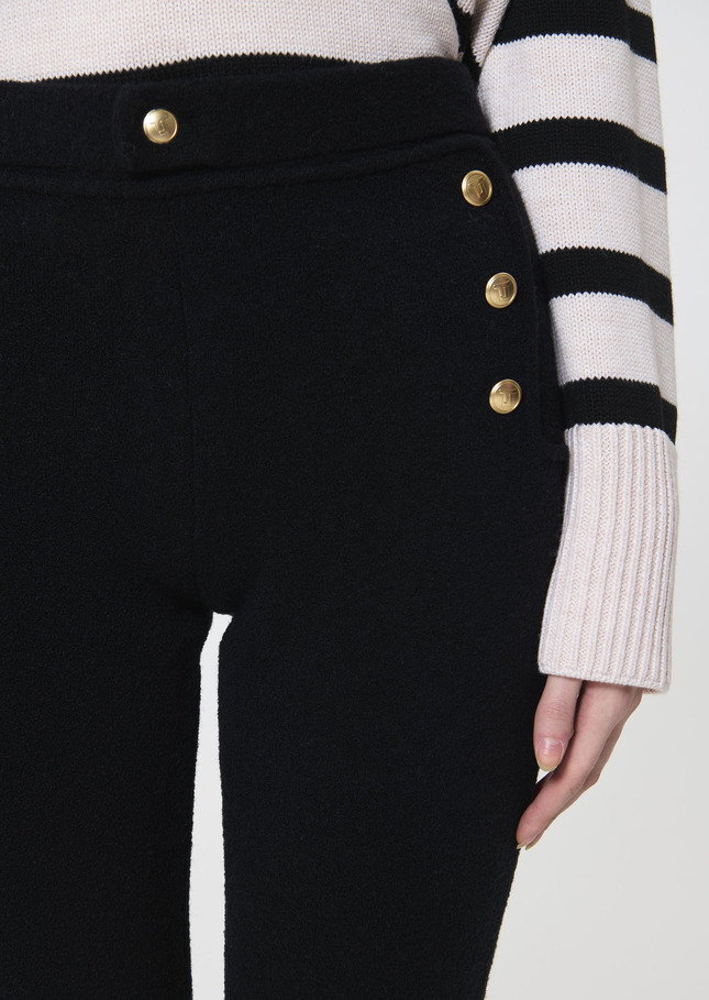 Pantalon Palomino noir en laine bouclette Noir TARA JARMON