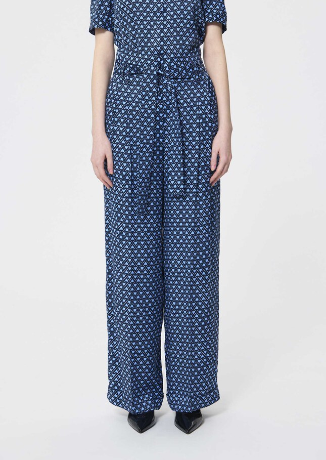Pantalon Pia bleu nuit imprimé mini coeurs Nuit TARA JARMON