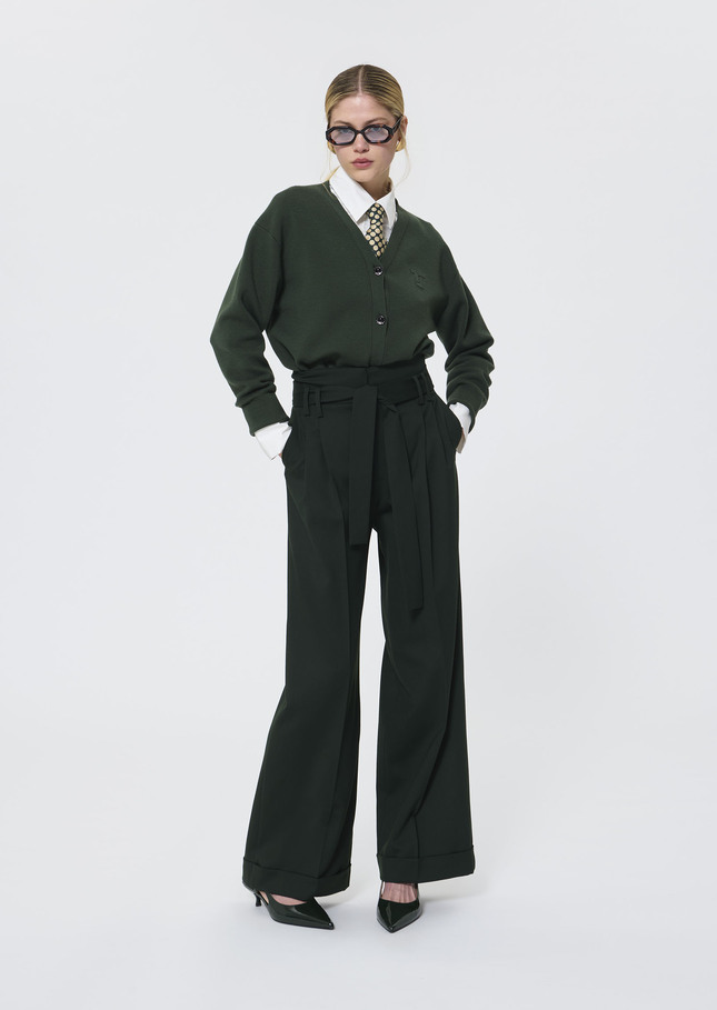 Pantalon Pia vert anglais en flanelle Vert anglais TARA JARMON