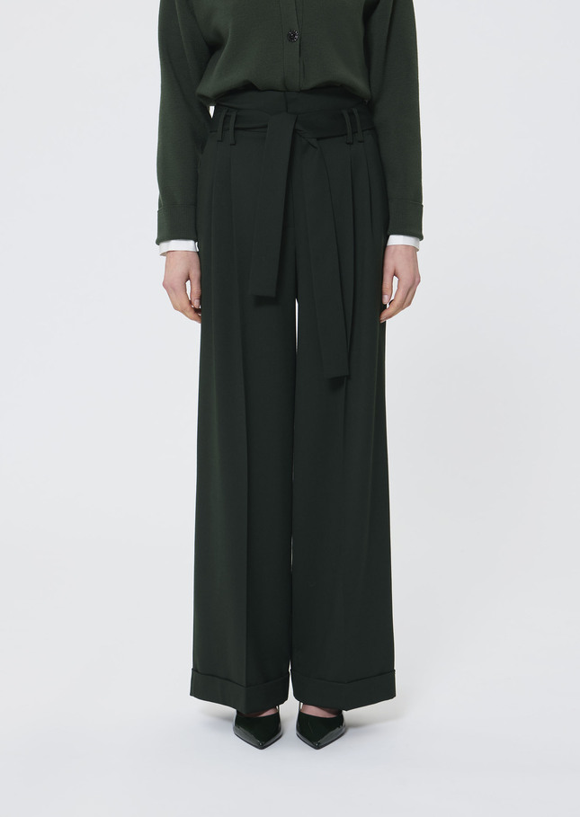 Pantalon Pia vert anglais en flanelle Vert anglais TARA JARMON