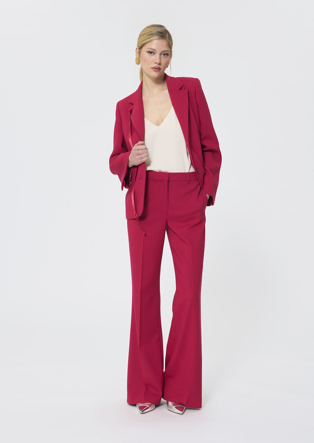 Pantalon Patrice rouge en laine froide Grenat TARA JARMON