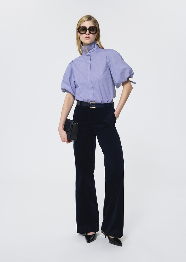 Pantalon Pitt bleu nuit en velours Nuit TARA JARMON