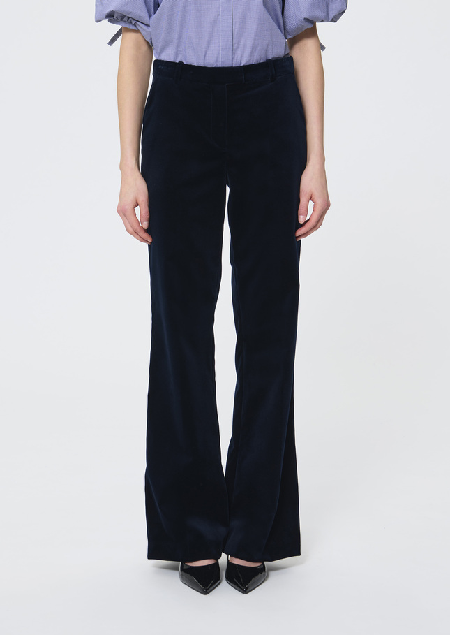 Pantalon Pitt bleu nuit en velours Nuit TARA JARMON