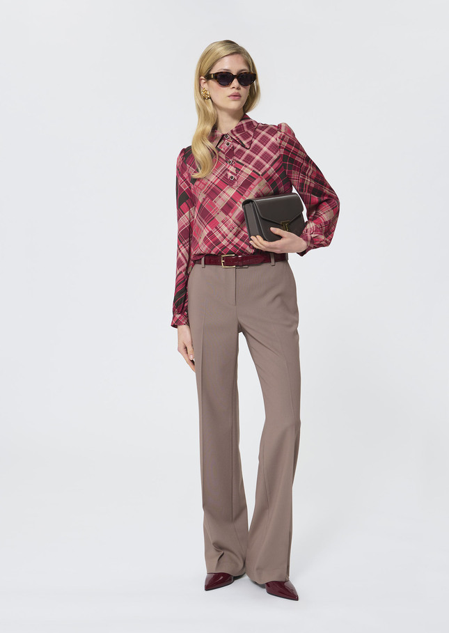 Pantalon Poupee beige en laine froide Taupe TARA JARMON