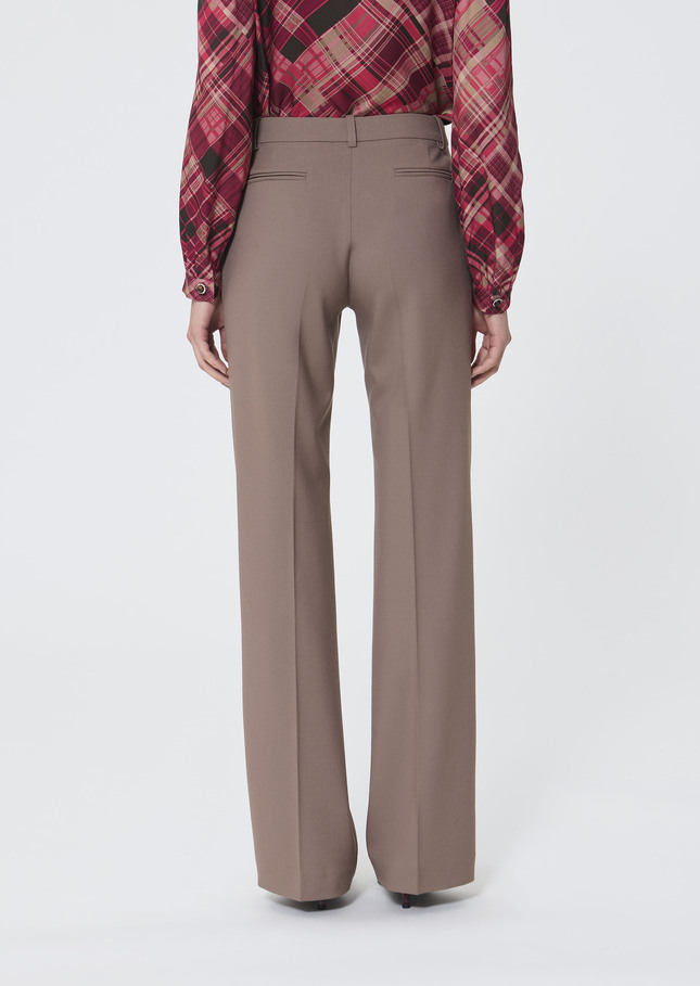 Pantalon Poupee beige en laine froide Taupe TARA JARMON