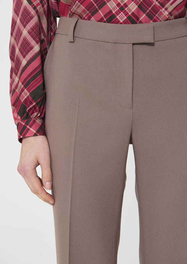 Pantalon Poupee beige en laine froide Taupe TARA JARMON