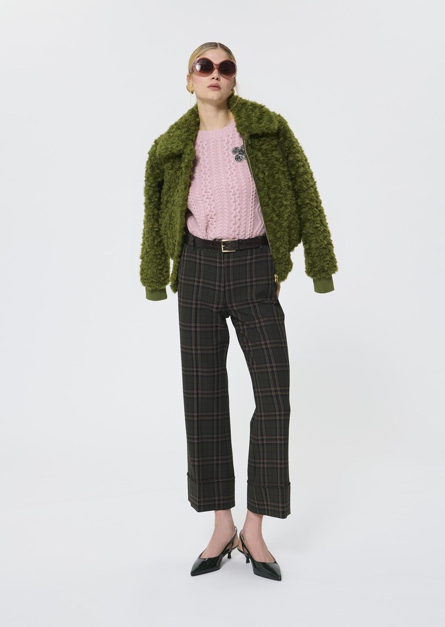Pantalon Pierre vert à carreaux Vert anglais TARA JARMON