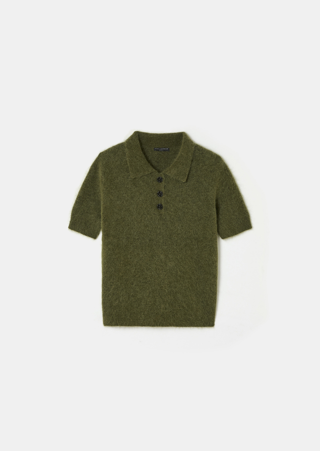 Pull Paulino vert en alpaga brossé Vert TARA JARMON