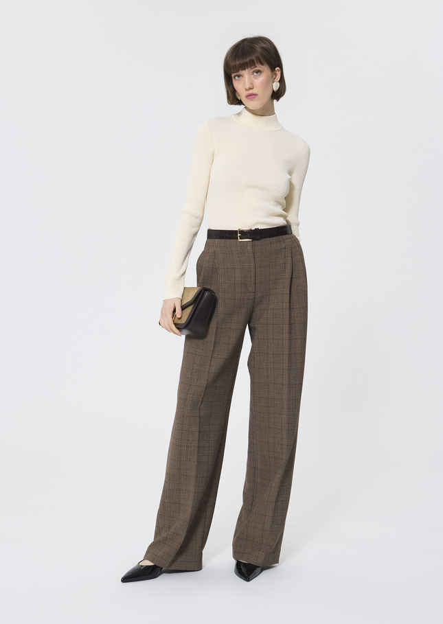 Pull Prudie écru en maille côtelée extrafine Ecru TARA JARMON