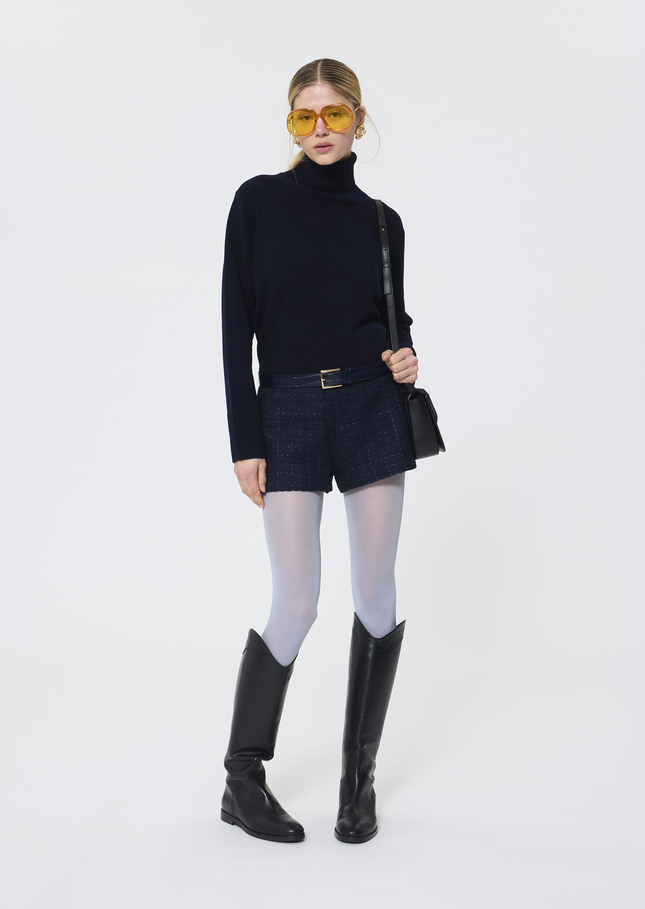 Pull Palia bleu nuit en laine merinos et alpaga Nuit TARA JARMON