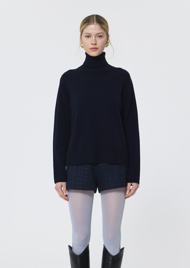 Pull Palia bleu nuit en laine merinos et alpaga Nuit TARA JARMON