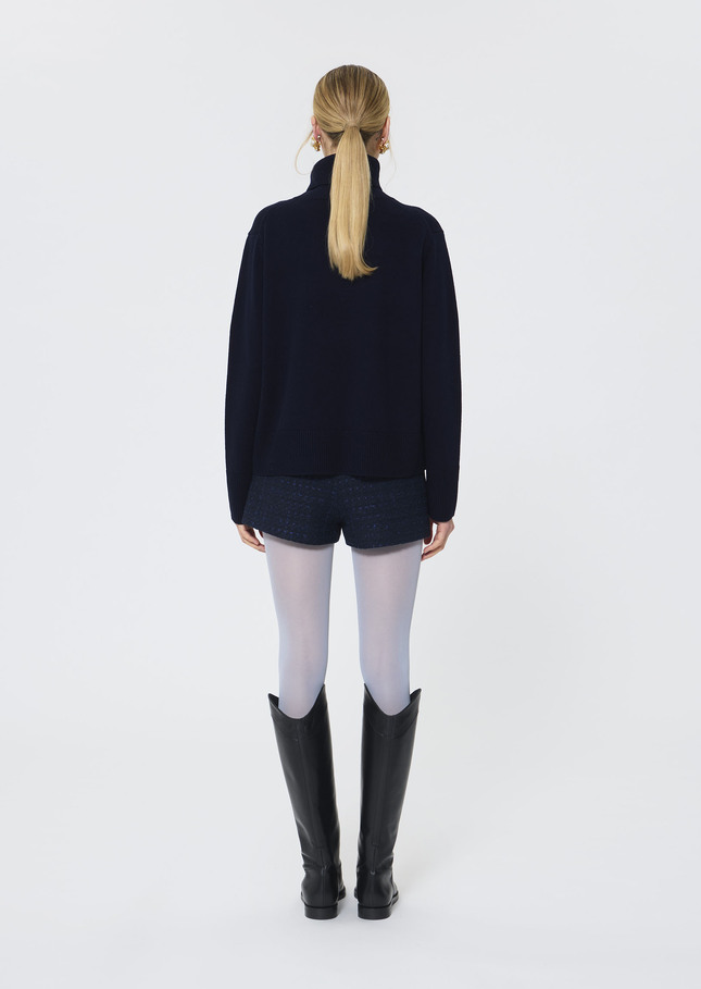 Pull Palia bleu nuit en laine merinos et alpaga Nuit TARA JARMON
