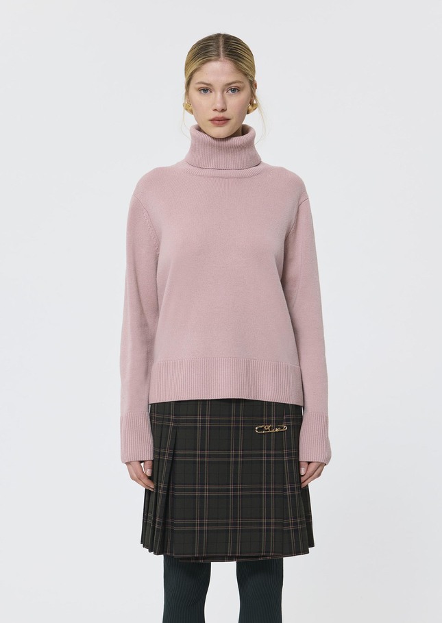 Pull Palia rose pâle en laine merinos et alpaga Blush TARA JARMON