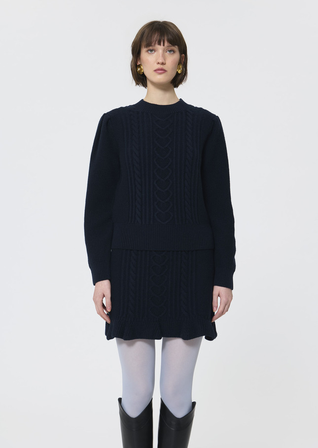 Pull Pongo bleu nuit en laine Nuit TARA JARMON