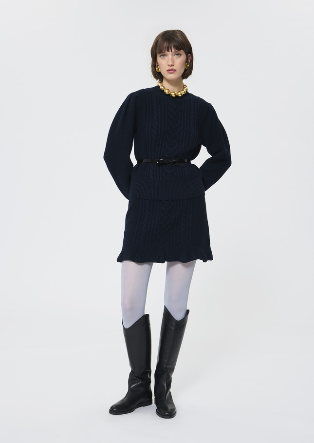Pull Pongo bleu nuit en laine Nuit TARA JARMON