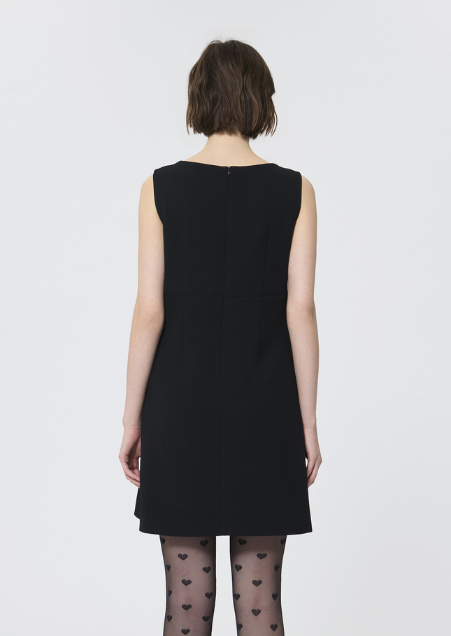 Robe Riley noire en crêpe Noir TARA JARMON