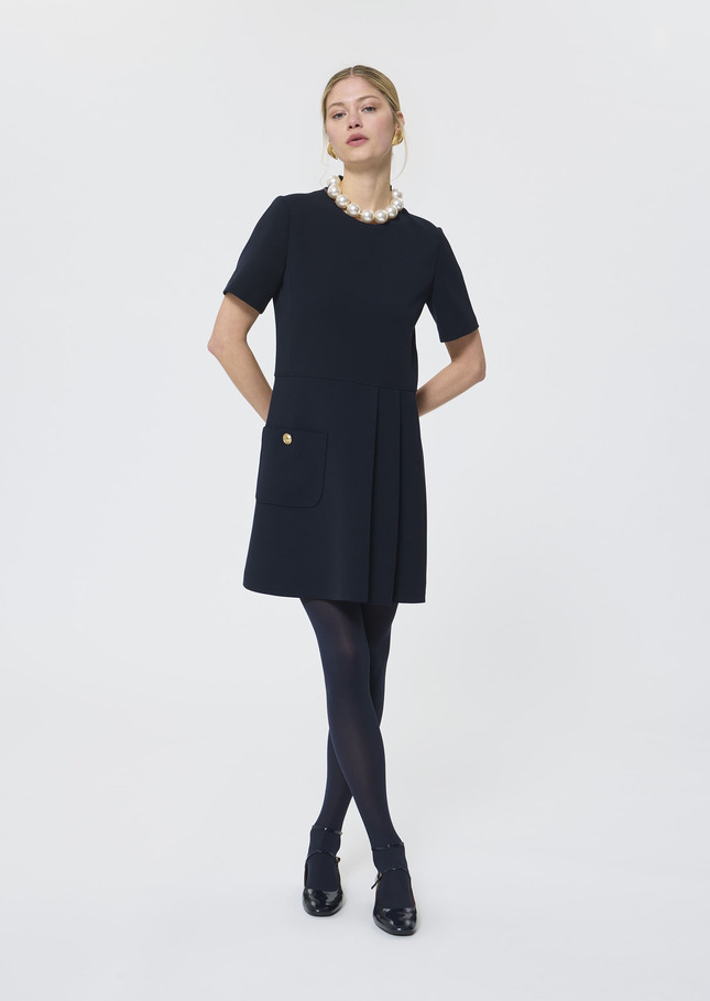 Robe Rosella bleu nuit en crêpe Nuit TARA JARMON